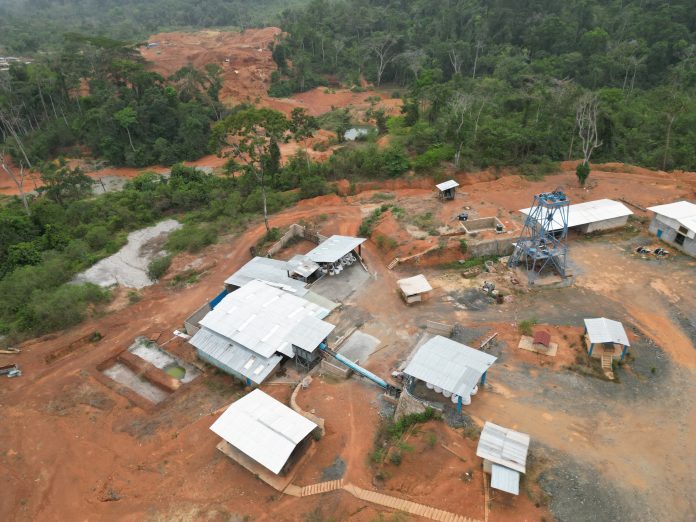 An elevated view of Huiren Mining Company Camp in Jackson Village, Bong County / The Daylight/ Charles Gbayor