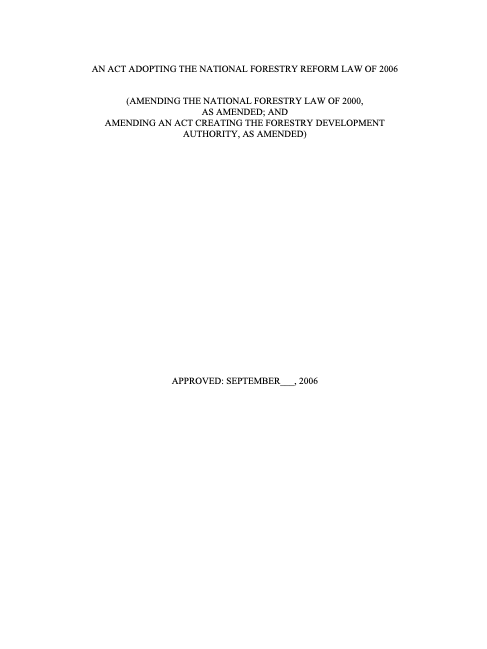 Forestry Reform Law of Liberia