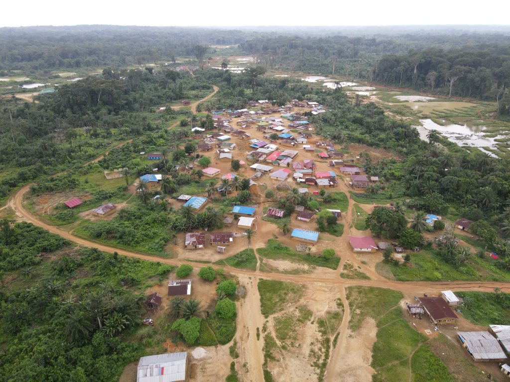 A drone shot of Deep Gold Incorporated's mine in Gmarkemkpo, Sinoe County