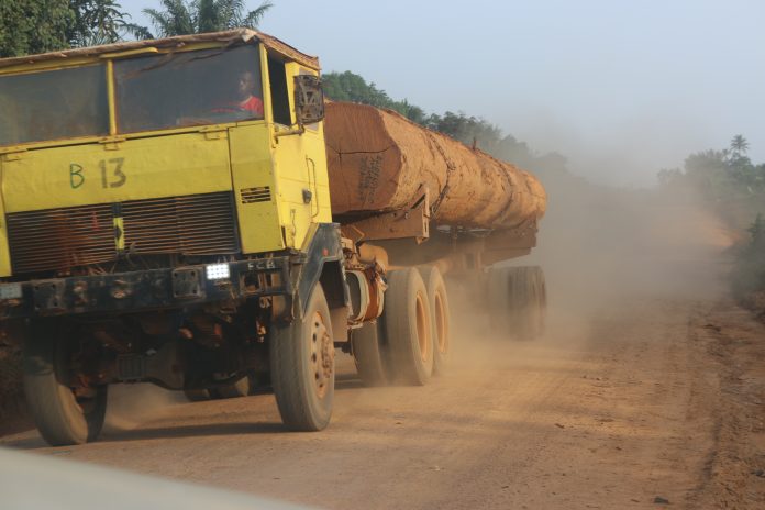 Truck transport logs Shadow Firm Smuggles over US$400K of Timber to Ivory Coast